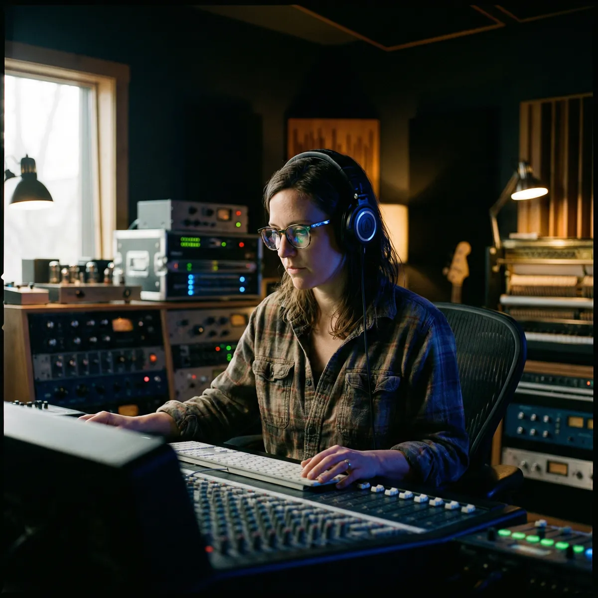 声音设计师在录音棚中工作 影视音效 创作